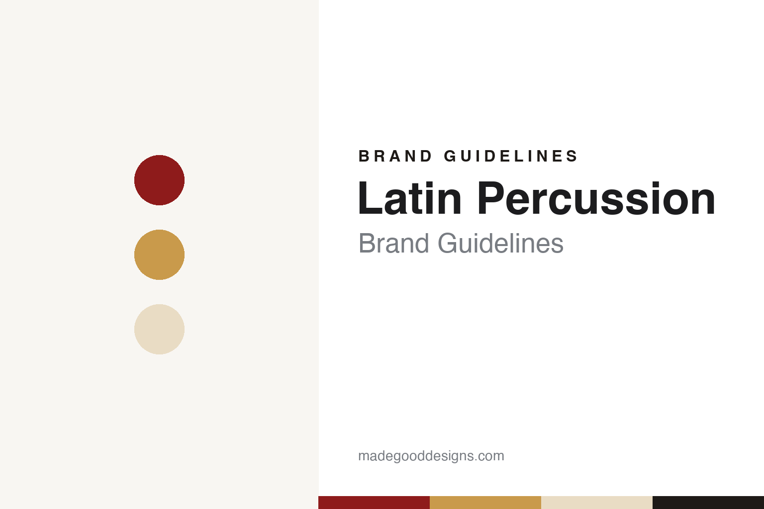 Latin Percussion brand guidelines — abstract colour discs and material texture (original homage; not a Latin Percussion product or logo)