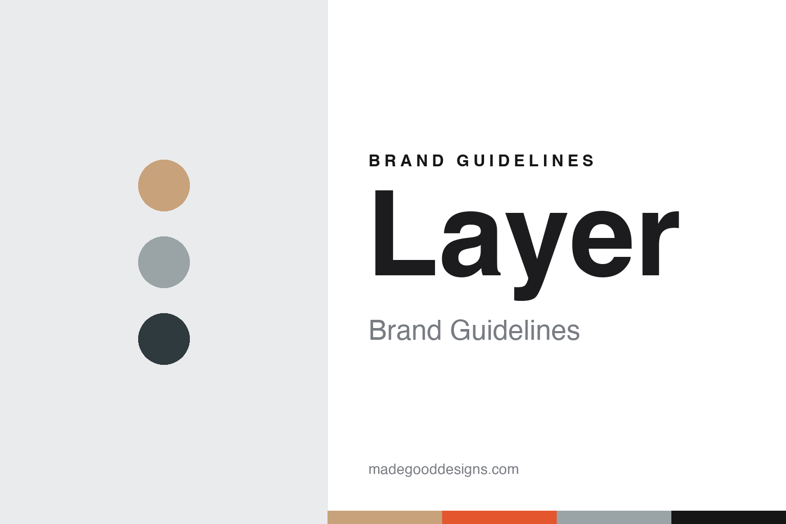 Layer brand guidelines — abstract colour discs and material texture (original homage; not a Layer product or logo)