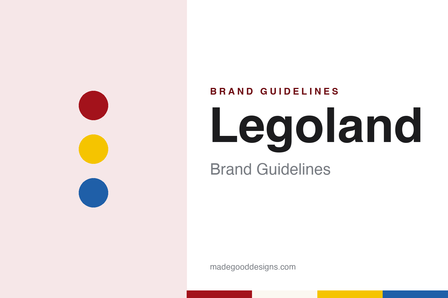 Legoland brand guidelines — abstract colour discs and material texture (original homage; not a Legoland product or logo)