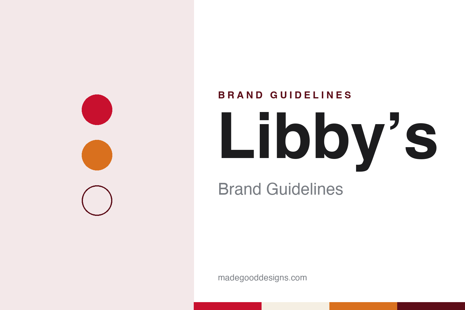 Libby’s brand guidelines — abstract colour discs and material texture (original homage; not a Libby’s product or logo)