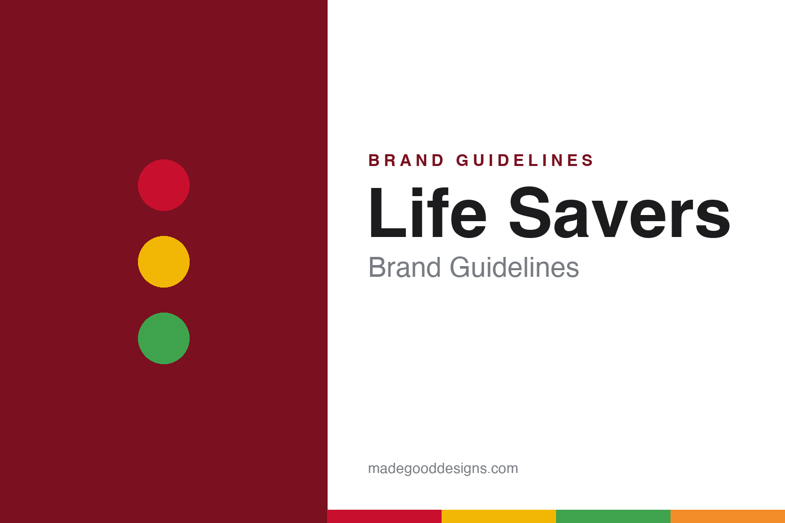 Life Savers brand guidelines — abstract colour discs and material texture (original homage; not a Life Savers product or logo)