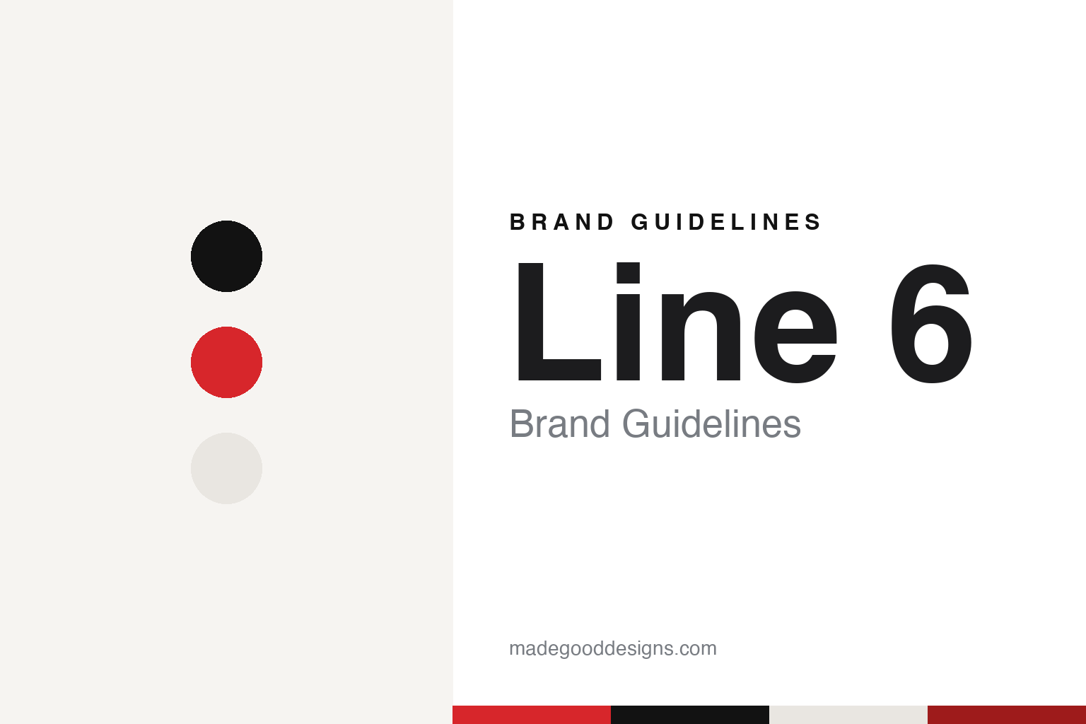 Line 6 brand guidelines — abstract colour discs and material texture (original homage; not a Line 6 product or logo)