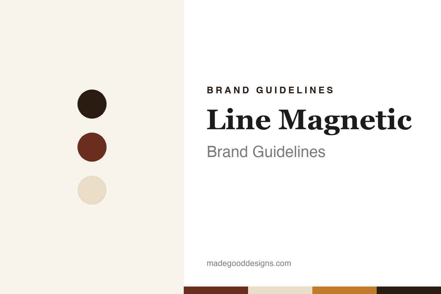 Line Magnetic brand guidelines — abstract colour discs and material texture (original homage; not a Line Magnetic product or logo)
