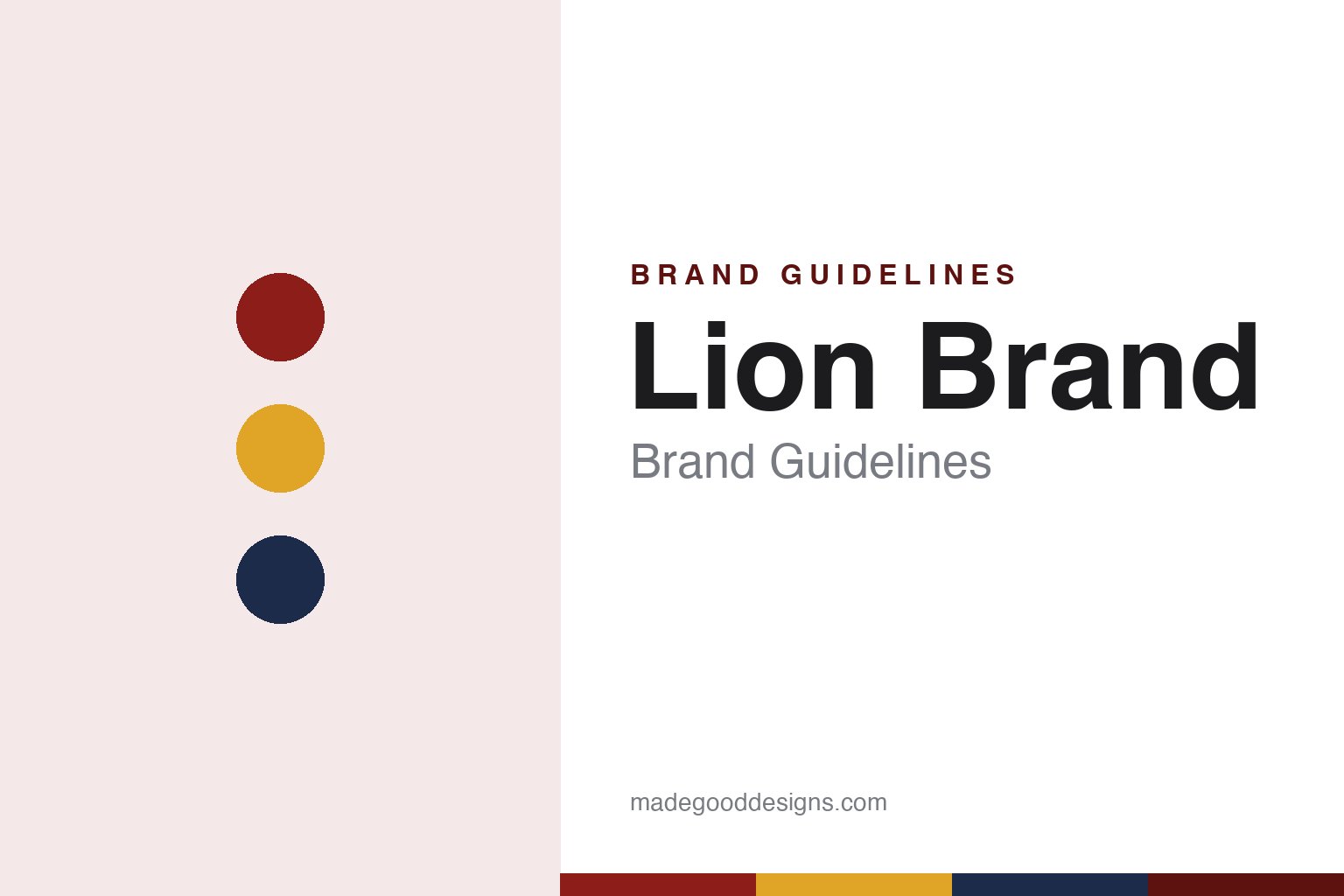 Lion Brand brand guidelines — abstract colour discs and material texture (original homage; not a Lion Brand product or logo)