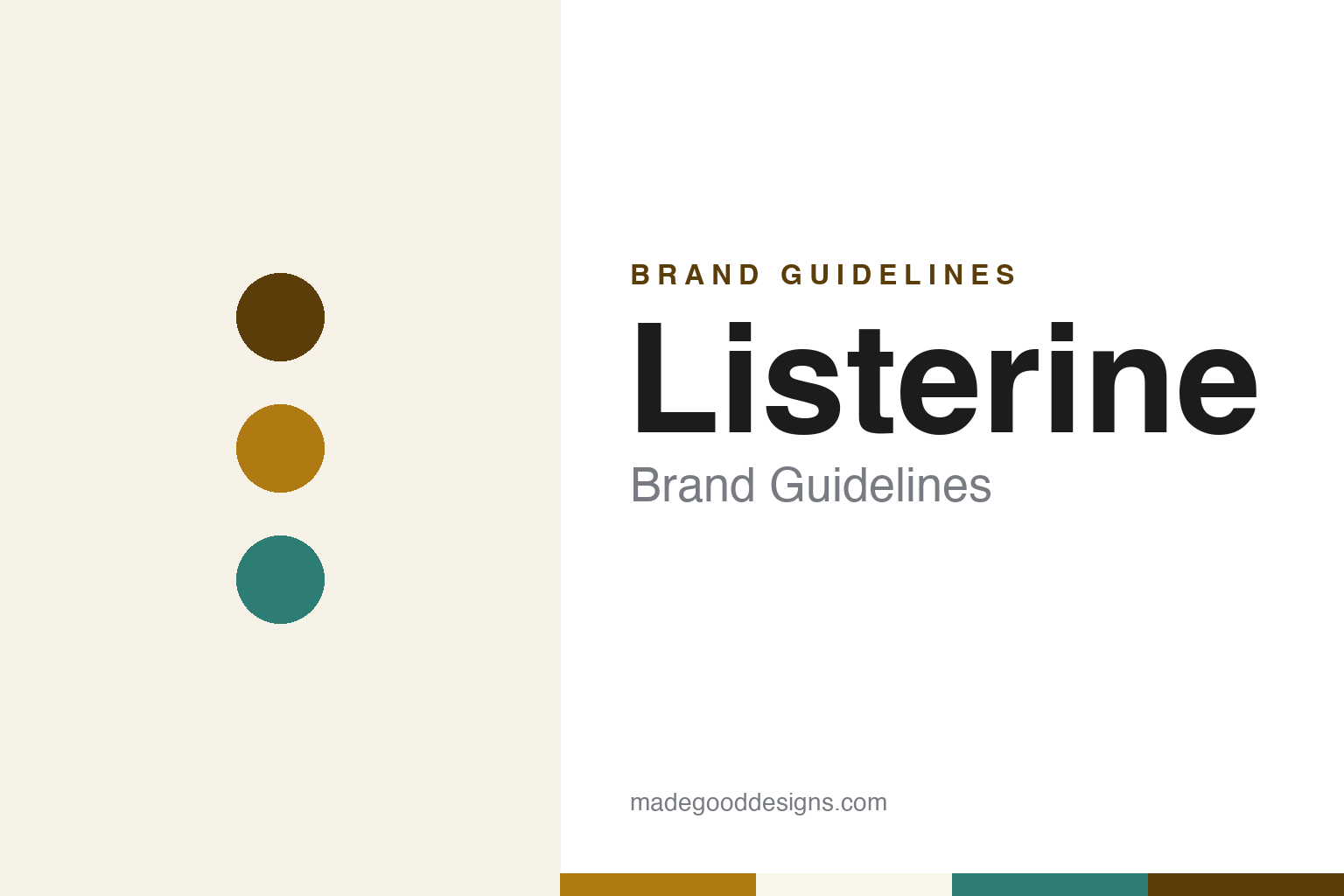 Listerine brand guidelines — abstract colour discs and material texture (original homage; not a Listerine product or logo)