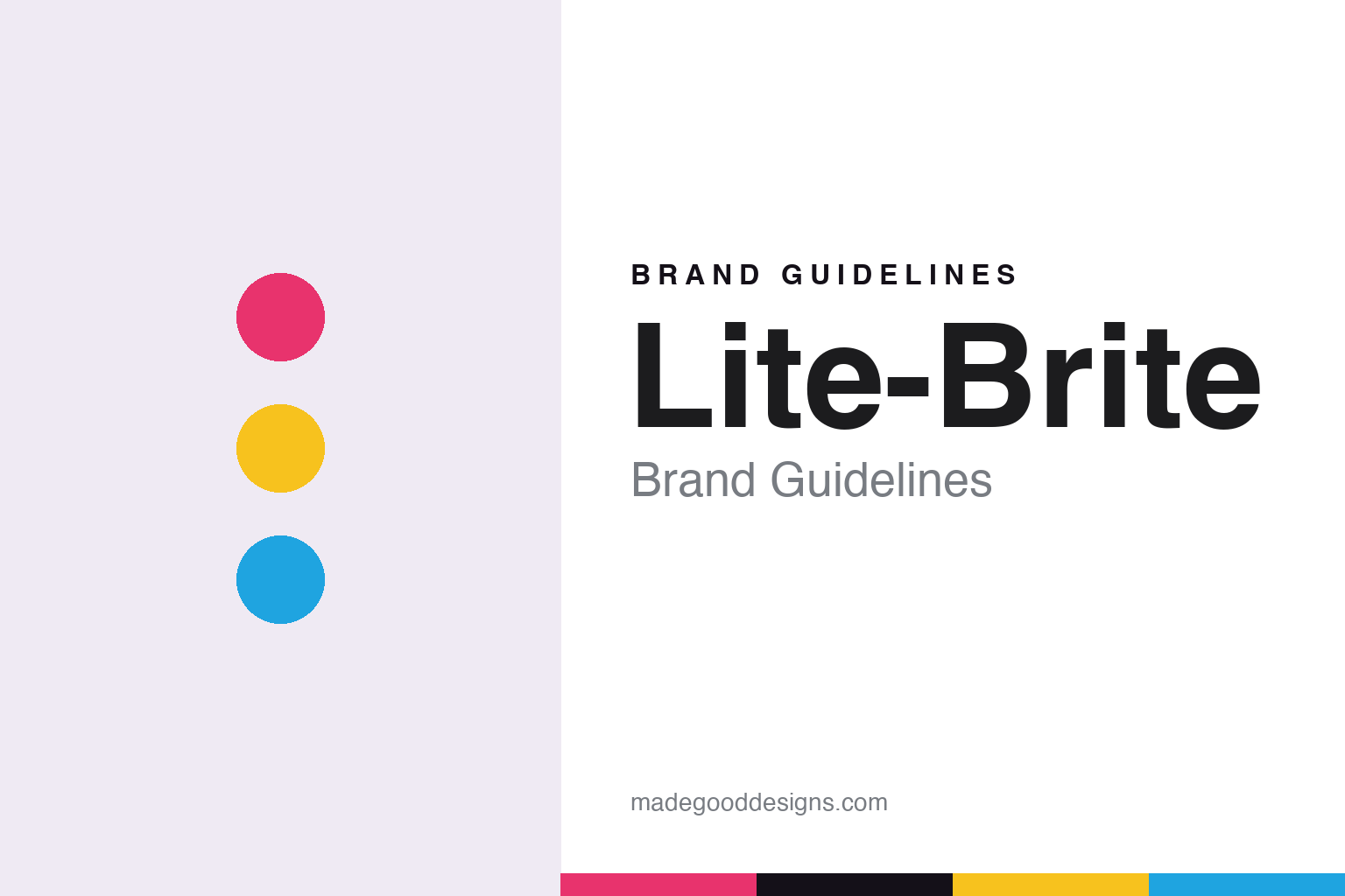 Lite-Brite Brand Guidelines: Coloured Pegs and a Light Bulb