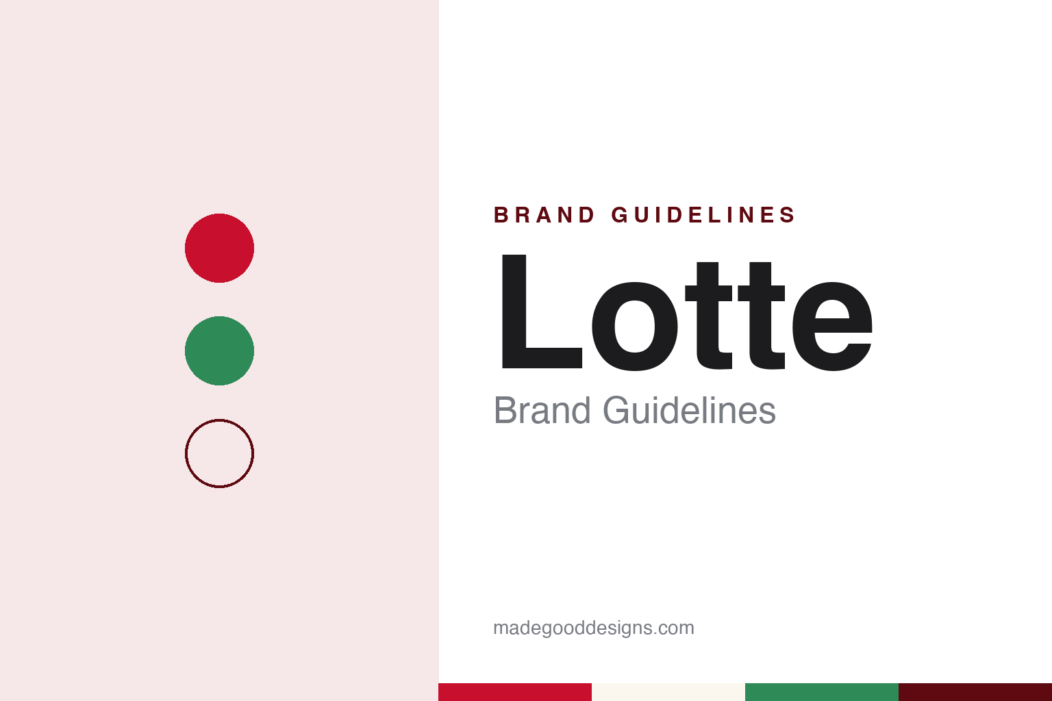 Lotte brand guidelines — abstract colour discs and material texture (original homage; not a Lotte product or logo)