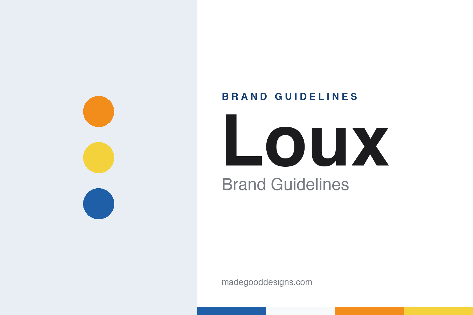 Loux brand guidelines — abstract colour discs and material texture (original homage; not a Loux product or logo)