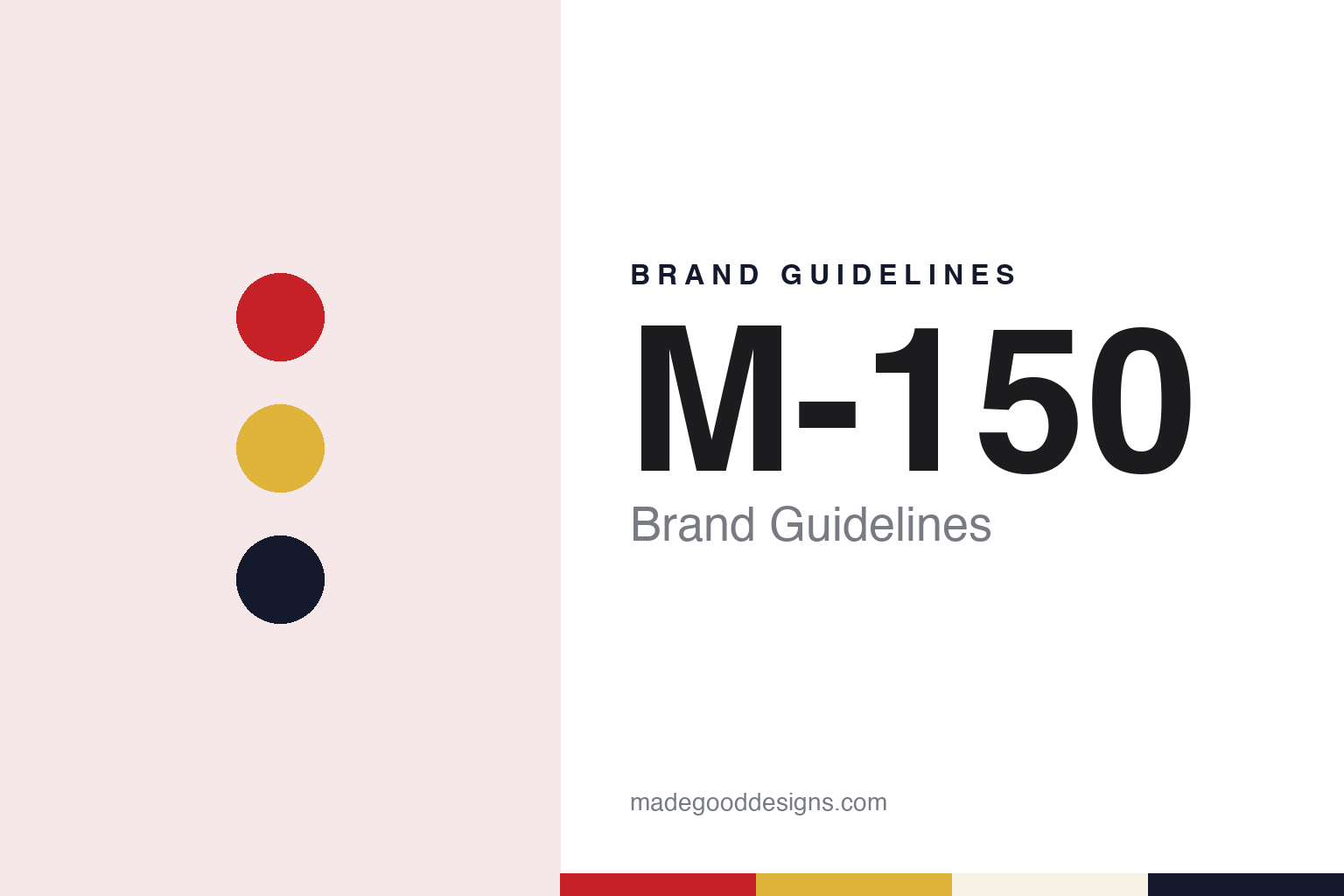 M-150 brand guidelines — abstract colour discs and material texture (original homage; not a M-150 product or logo)