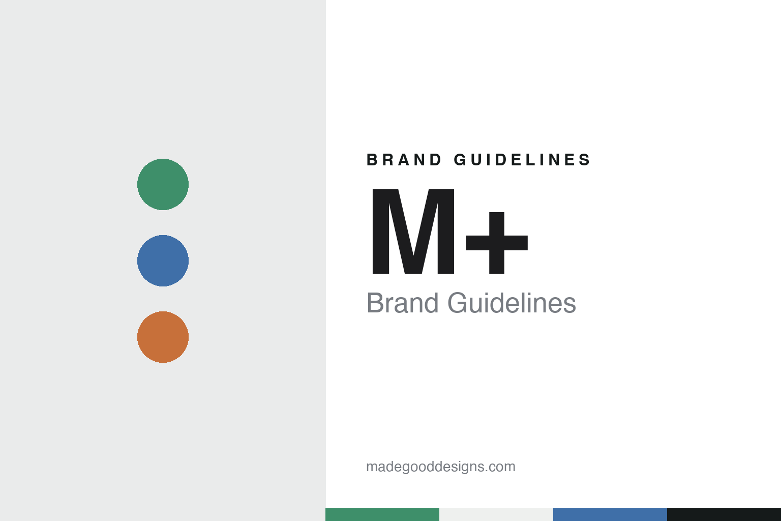 M+ brand guidelines — abstract colour discs and material texture (original homage; not a M+ product or logo)