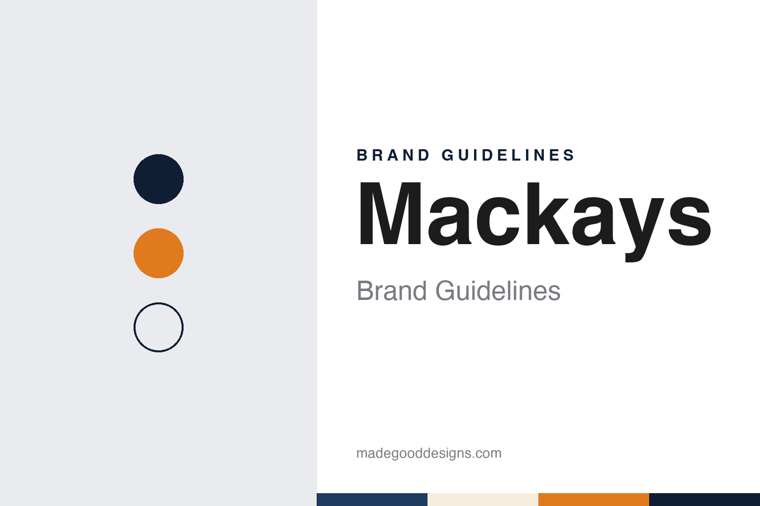Mackays brand guidelines — abstract colour discs and material texture (original homage; not a Mackays product or logo)