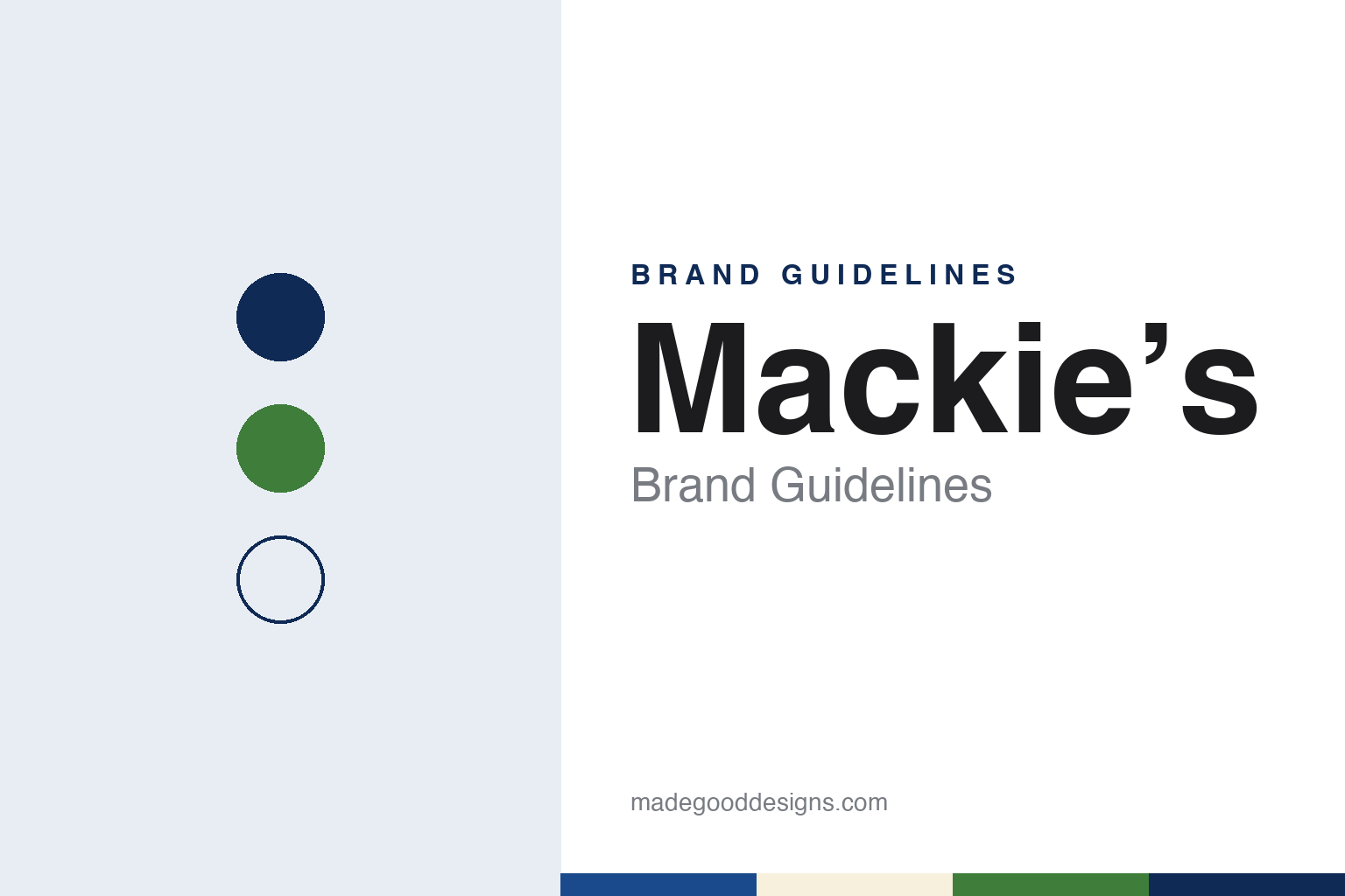 Mackie’s brand guidelines — abstract colour discs and material texture (original homage; not a Mackie’s product or logo)
