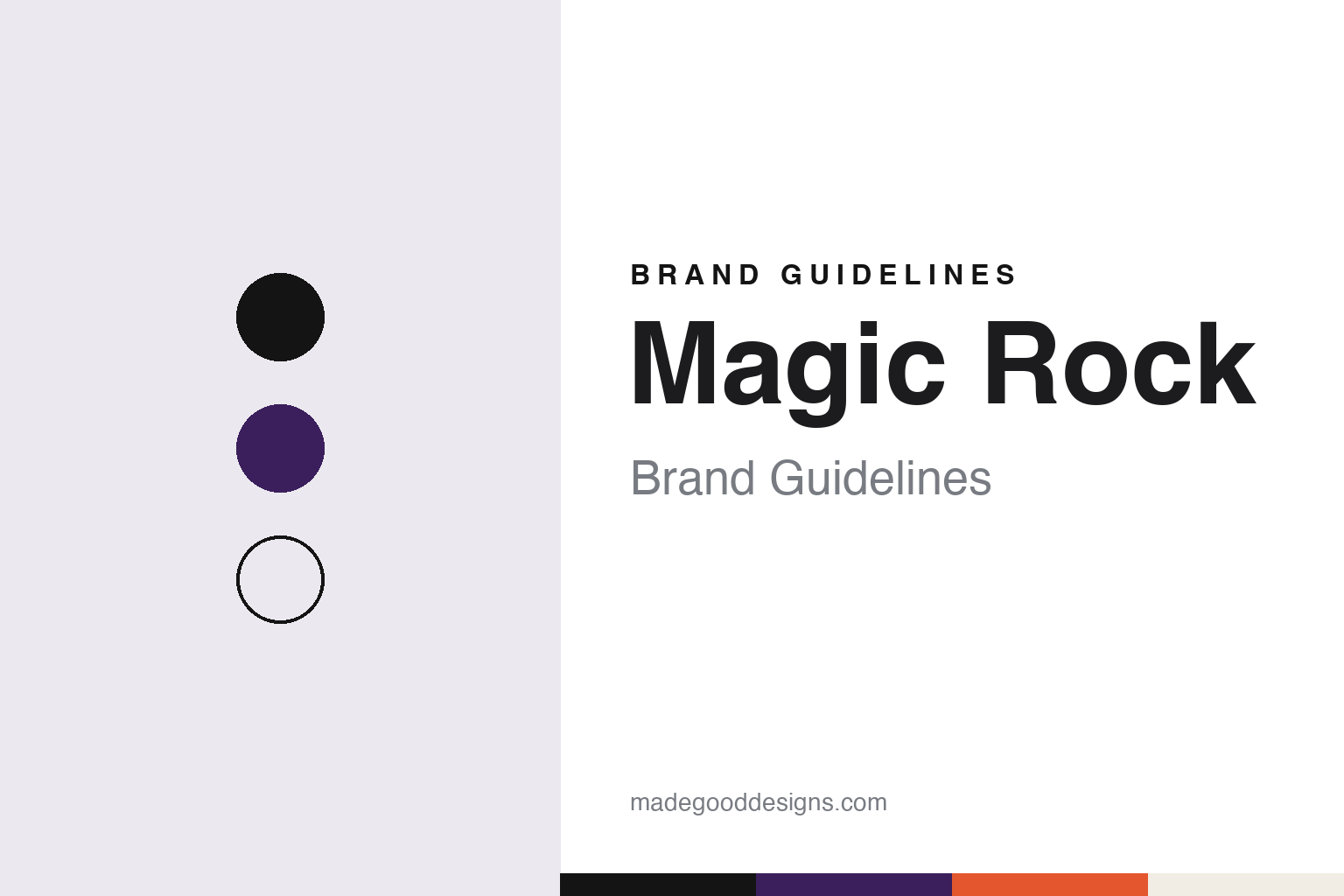 Magic Rock brand guidelines — abstract colour discs and material texture (original homage; not a Magic Rock product or logo)