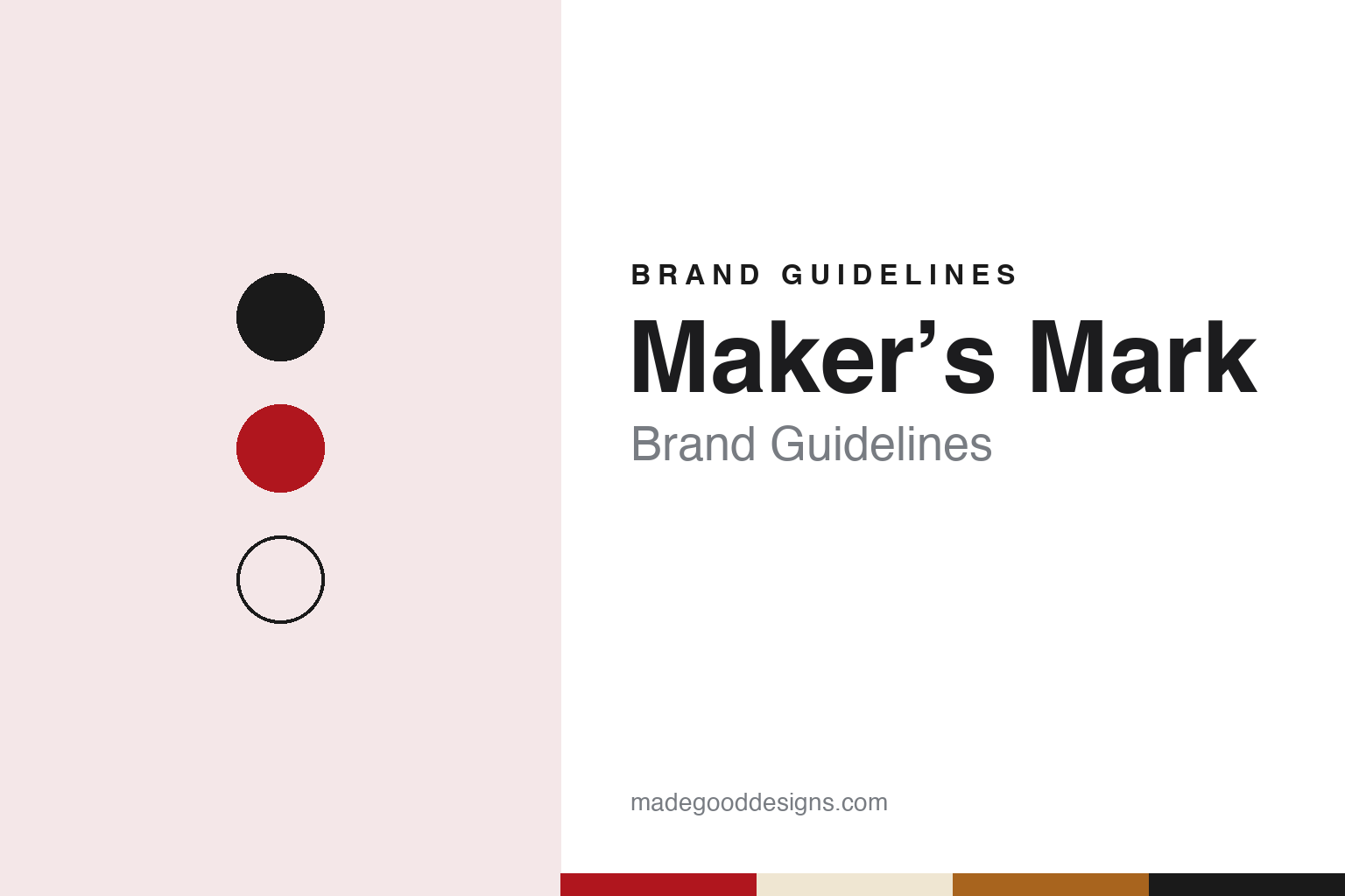 Maker’s Mark brand guidelines — abstract colour discs and material texture (original homage; not a Maker’s Mark product or logo)
