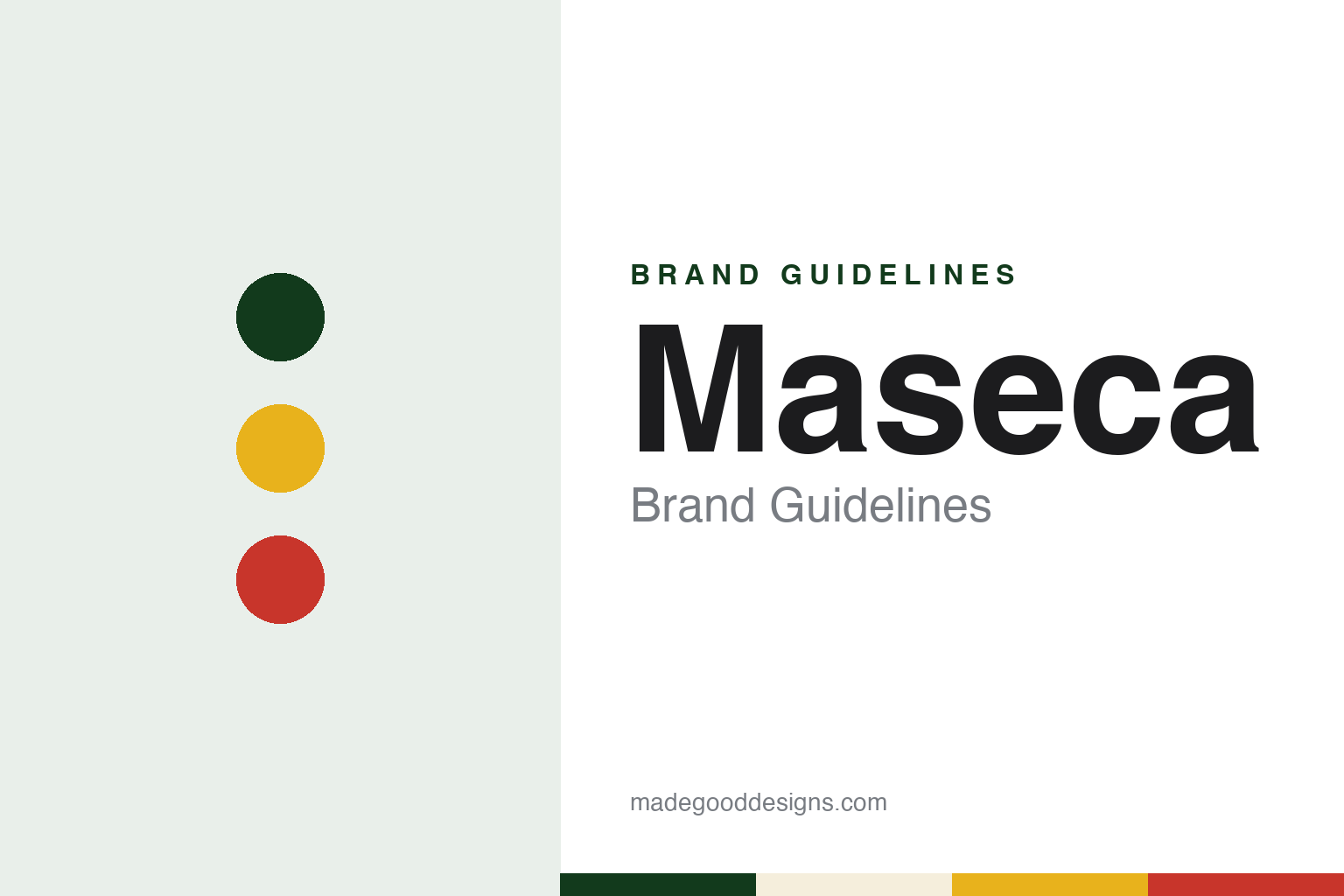 Maseca brand guidelines — abstract colour discs and material texture (original homage; not a Maseca product or logo)