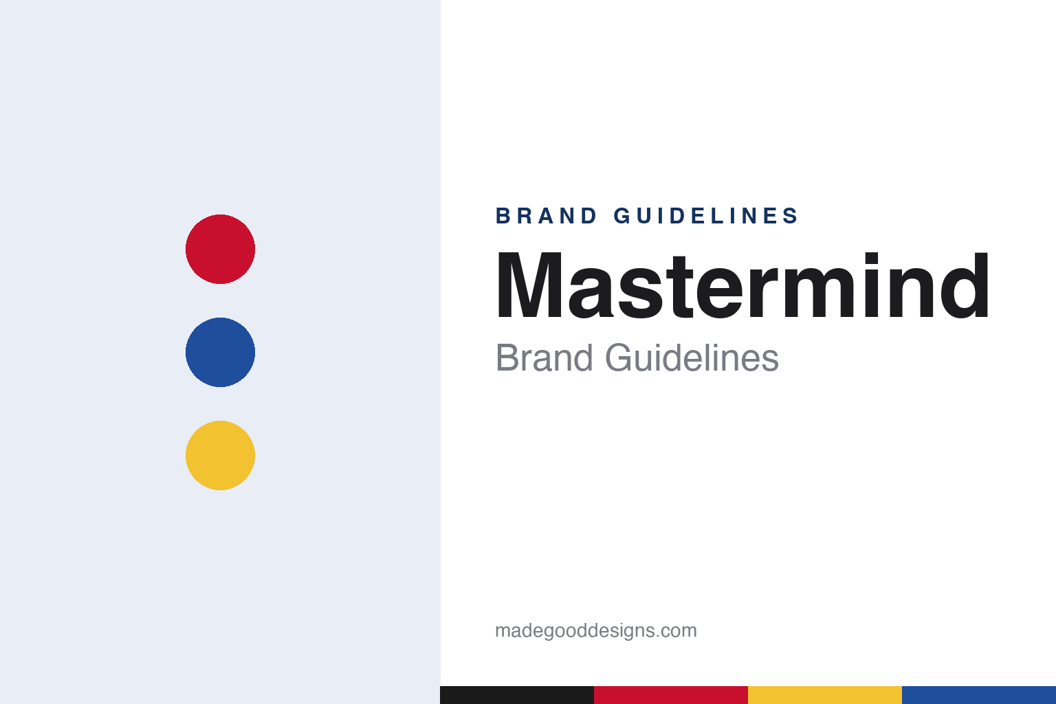 Mastermind brand guidelines — abstract colour discs and material texture (original homage; not a Mastermind product or logo)