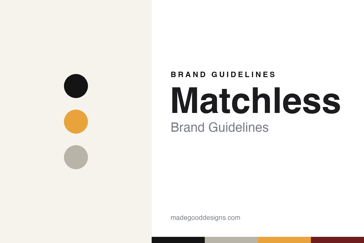 Matchless brand guidelines — abstract colour discs and material texture (original homage; not a Matchless product or logo)