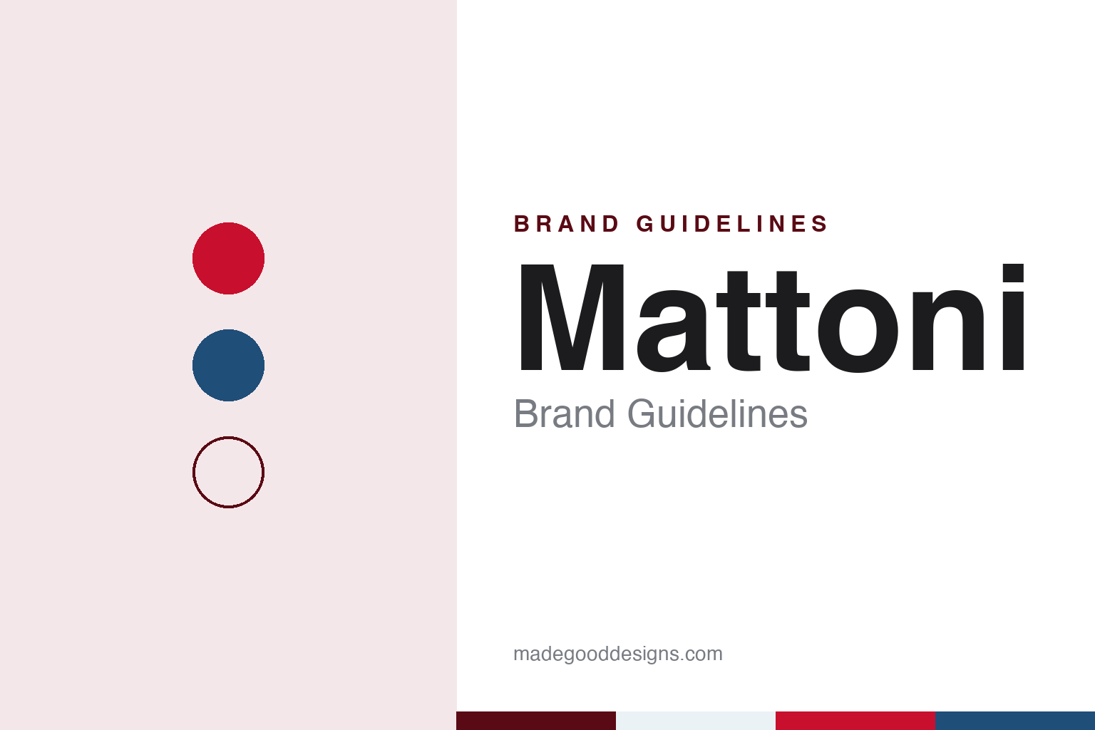 Mattoni brand guidelines — abstract colour discs and material texture (original homage; not a Mattoni product or logo)