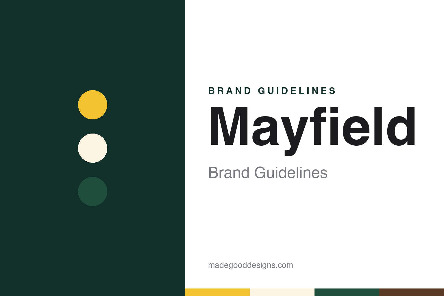 Mayfield brand guidelines — abstract colour discs and material texture (original homage; not a Mayfield product or logo)