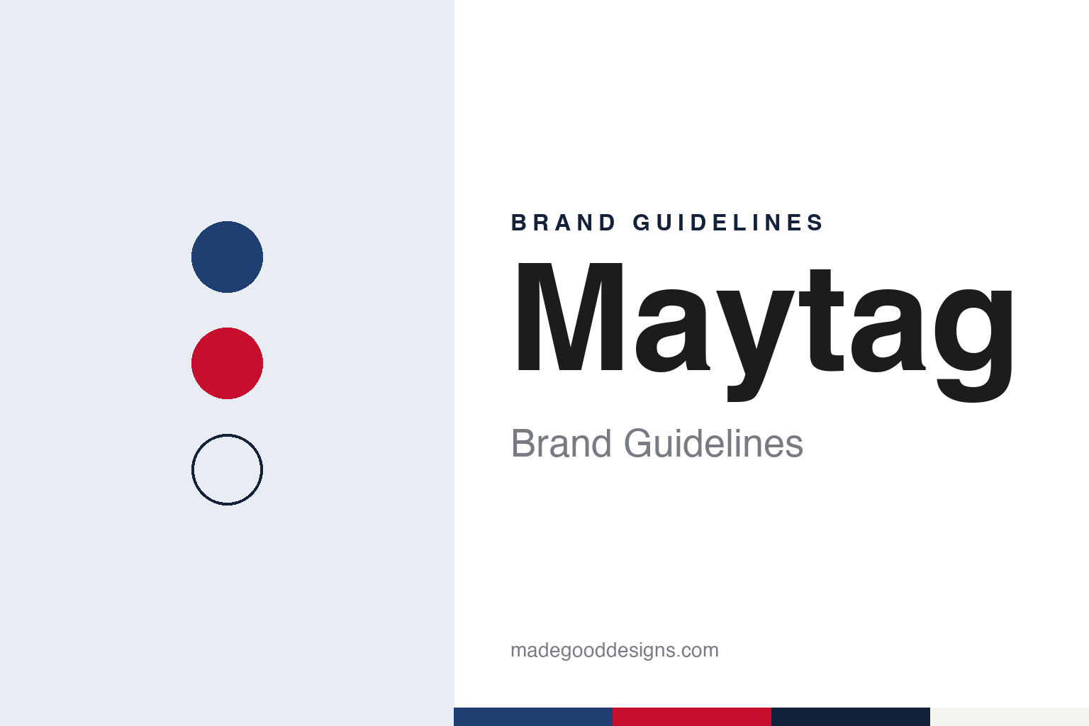 Maytag brand guidelines — abstract colour discs and material texture (original homage; not a Maytag product or logo)