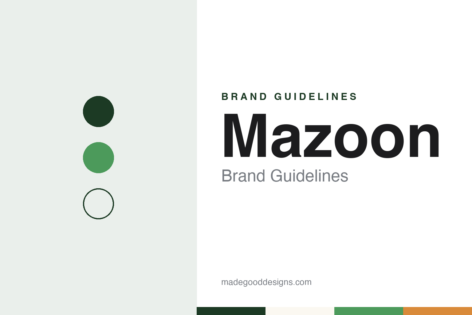 Mazoon brand guidelines — abstract colour discs and material texture (original homage; not a Mazoon product or logo)