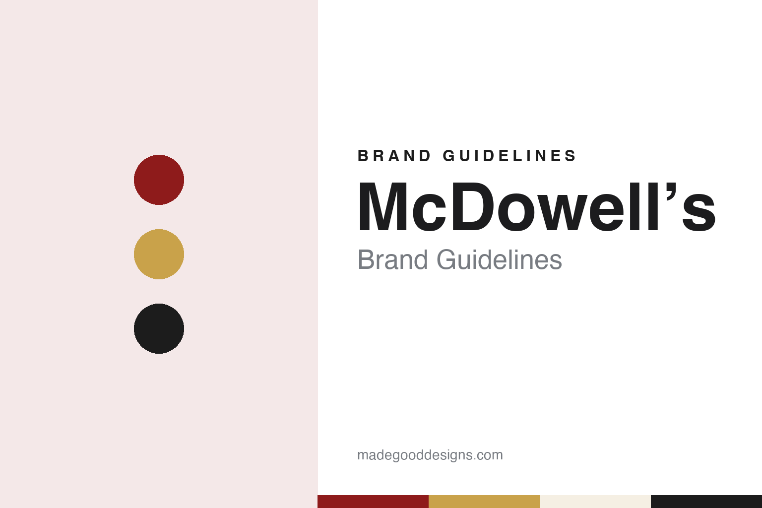 McDowell’s brand guidelines — abstract colour discs and material texture (original homage; not a McDowell’s product or logo)