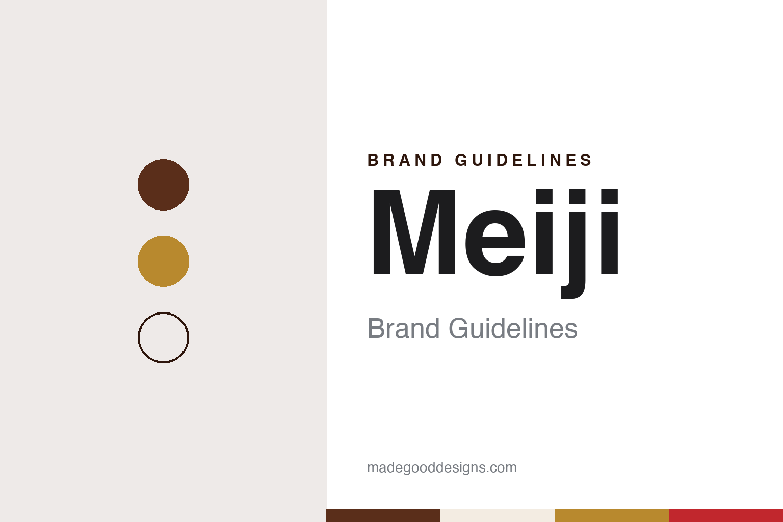 Meiji brand guidelines — abstract colour discs and material texture (original homage; not a Meiji product or logo)