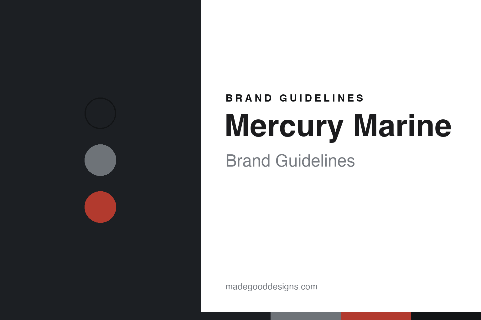 Mercury Marine brand guidelines — abstract colour discs and material texture (original homage; not a Mercury Marine product or logo)