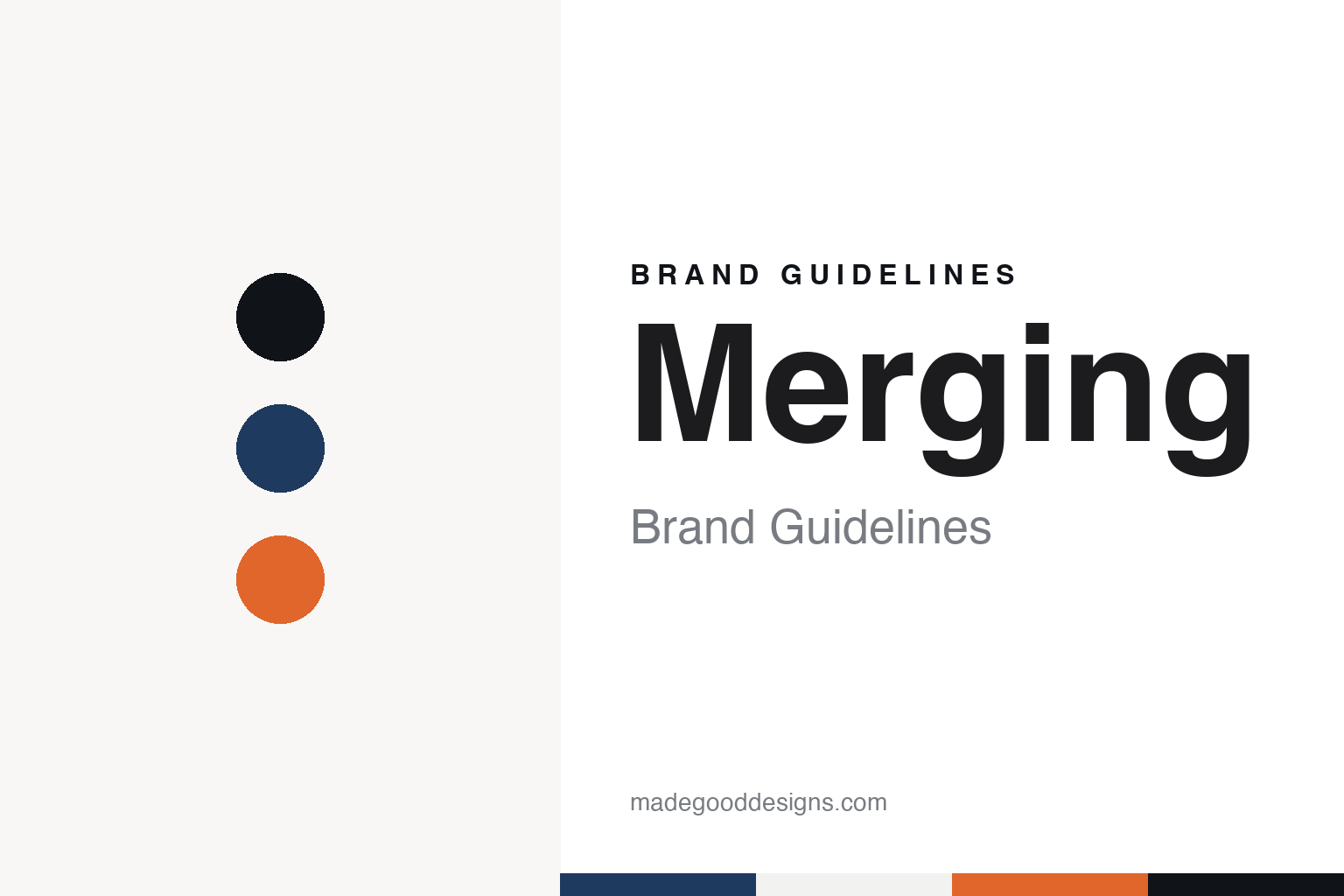 Merging brand guidelines — abstract colour discs and material texture (original homage; not a Merging product or logo)