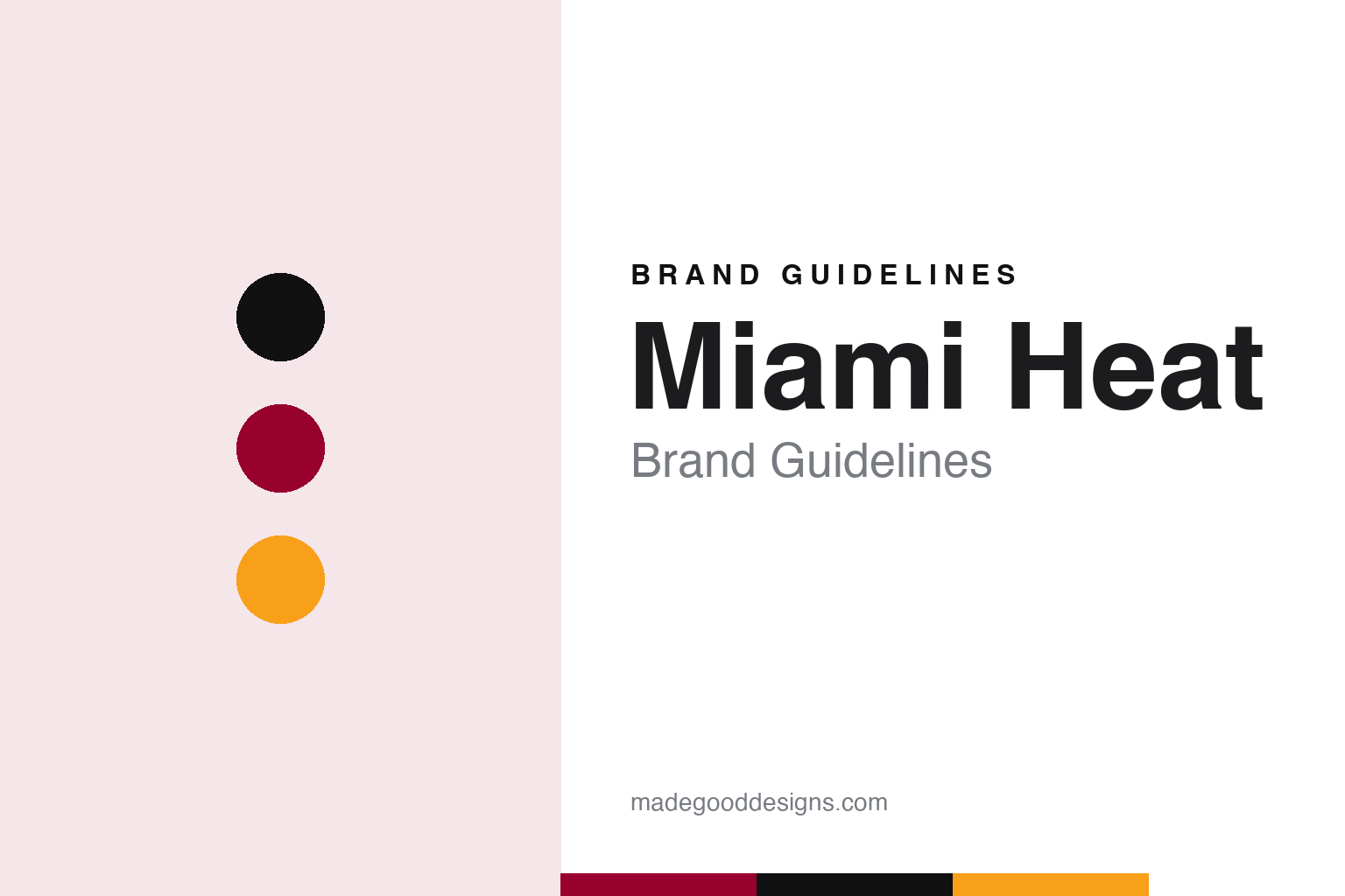 Miami Heat brand guidelines — abstract colour discs and material texture (original homage; not a Miami Heat product or logo)