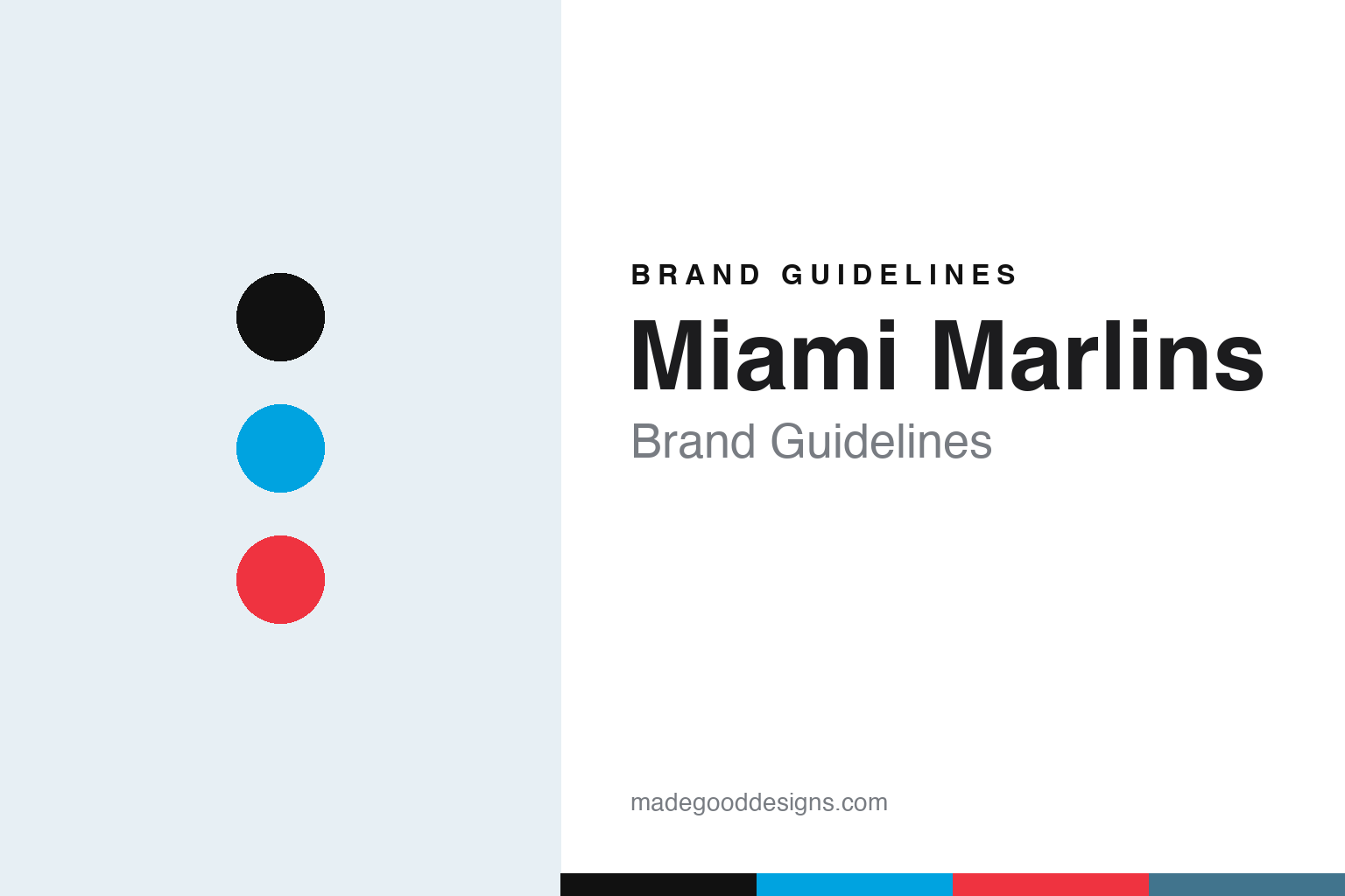 Miami Marlins brand guidelines — abstract colour discs and material texture (original homage; not a Miami Marlins product or logo)
