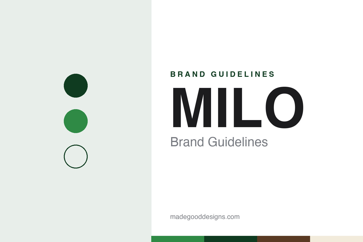 MILO brand guidelines — abstract colour discs and material texture (original homage; not a MILO product or logo)