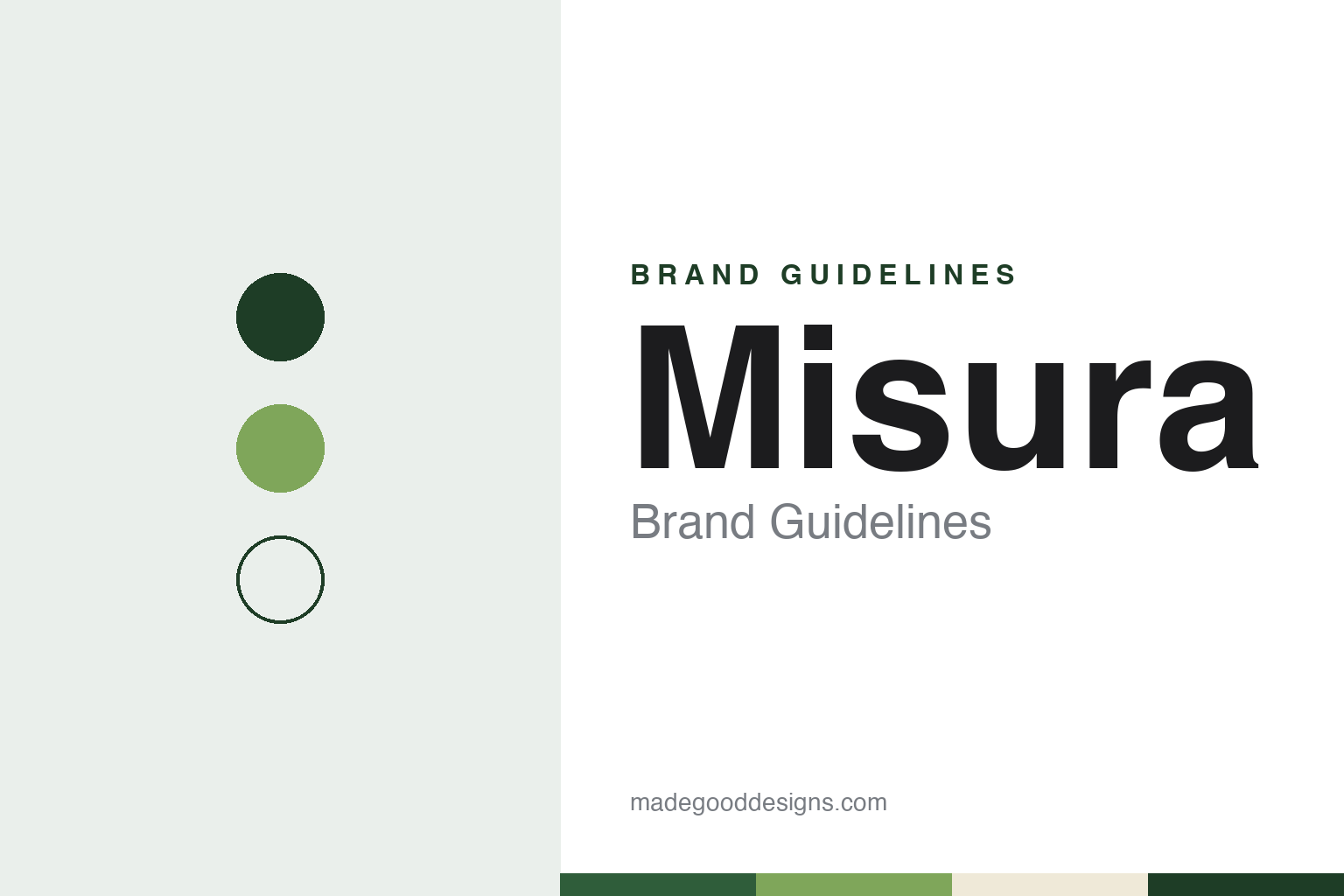 Misura brand guidelines — abstract colour discs and material texture (original homage; not a Misura product or logo)