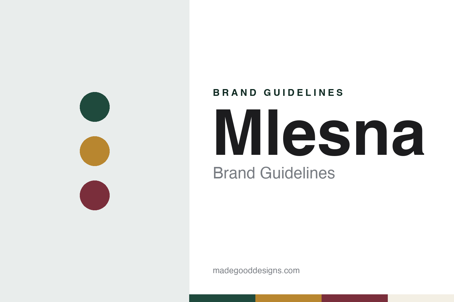 Mlesna brand guidelines — abstract colour discs and material texture (original homage; not a Mlesna product or logo)