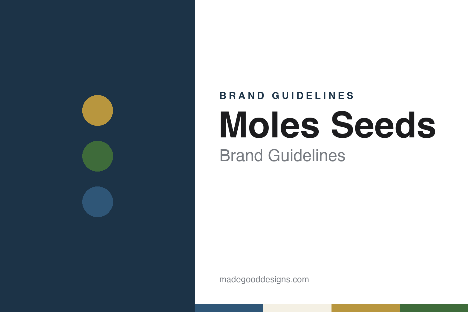 Moles Seeds brand guidelines — abstract colour discs and material texture (original homage; not a Moles Seeds product or logo)