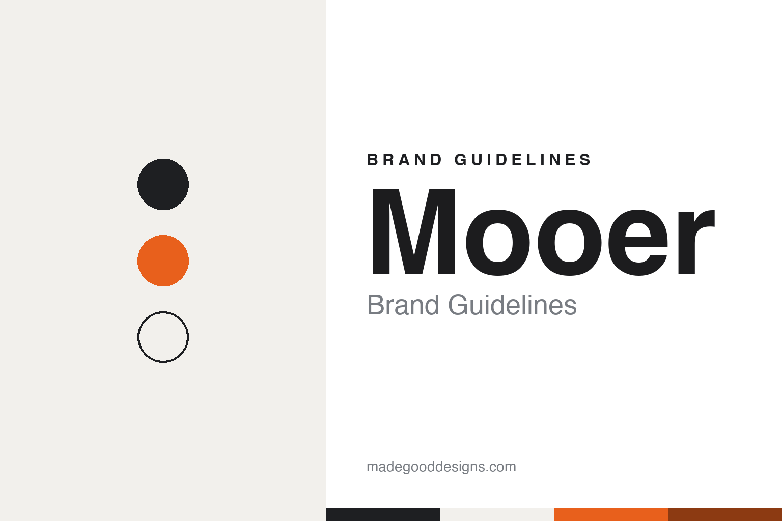 Mooer brand guidelines — abstract colour discs and material texture (original homage; not a Mooer product or logo)