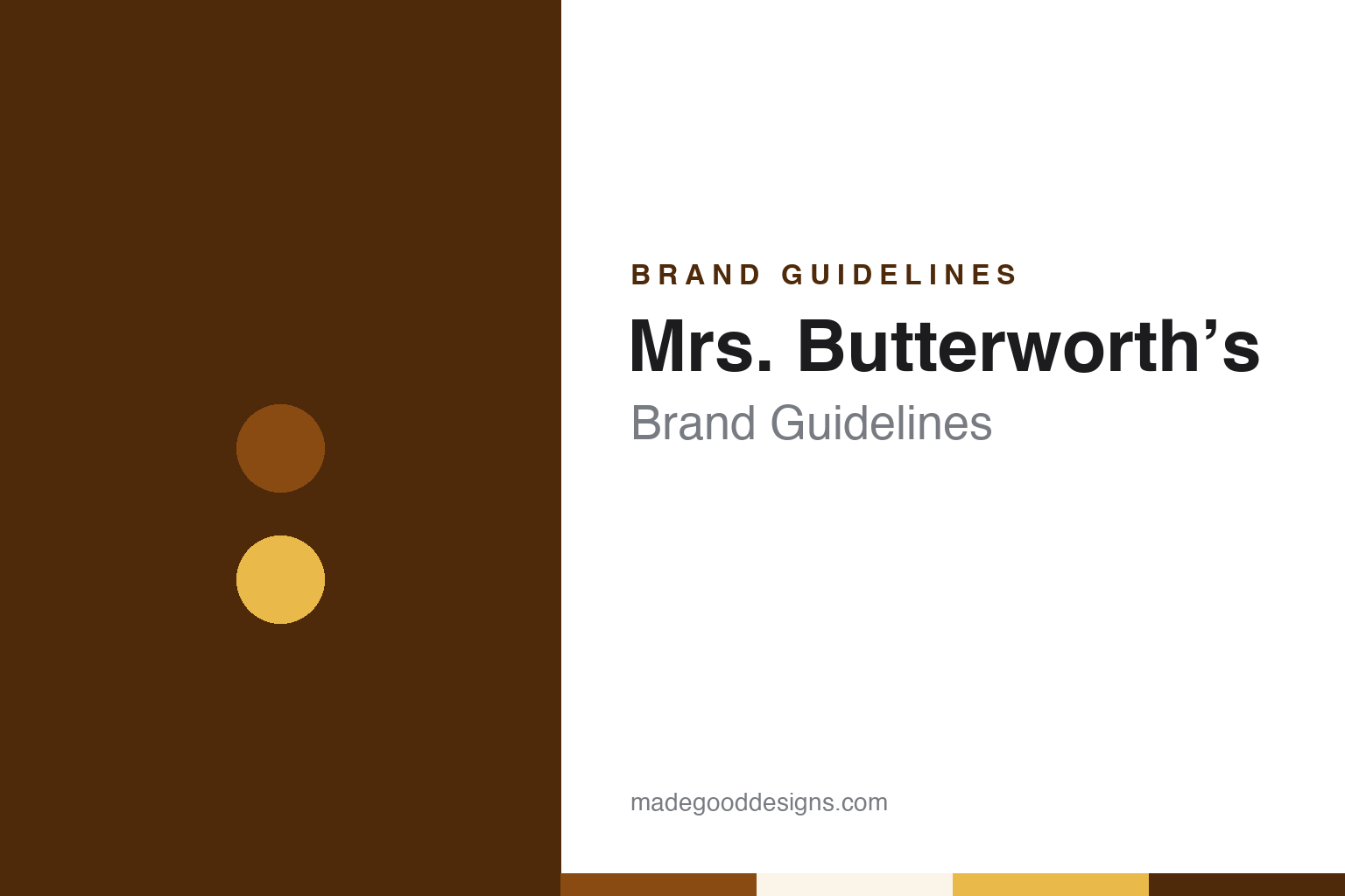 Mrs. Butterworth’s brand guidelines — abstract colour discs and material texture (original homage; not a Mrs. Butterworth’s product or logo)