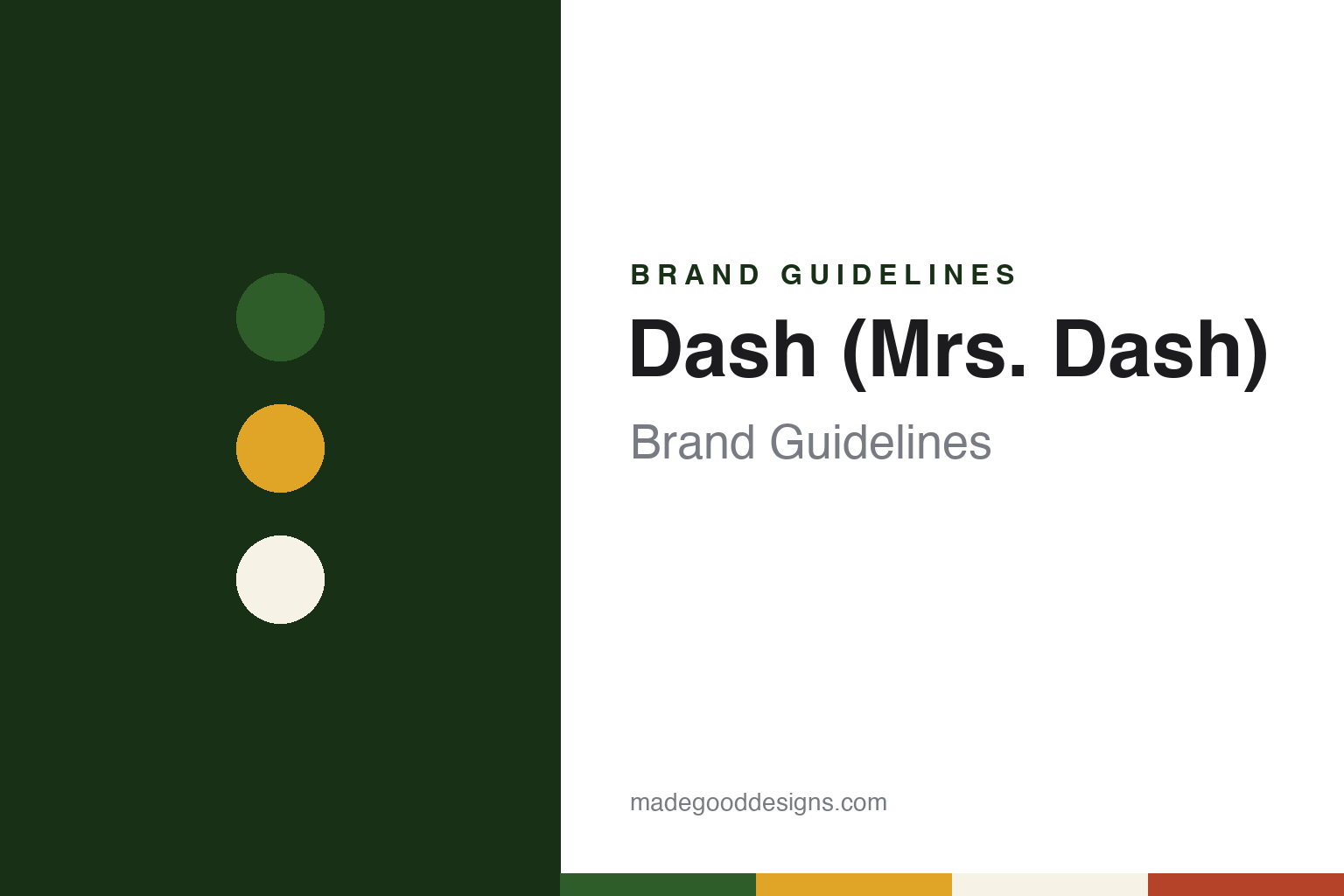 Dash (Mrs. Dash) brand guidelines — abstract colour discs and material texture (original homage; not a Dash (Mrs. Dash) product or logo)