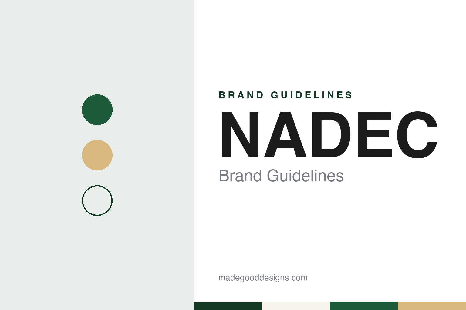 NADEC brand guidelines — abstract colour discs and material texture (original homage; not a NADEC product or logo)