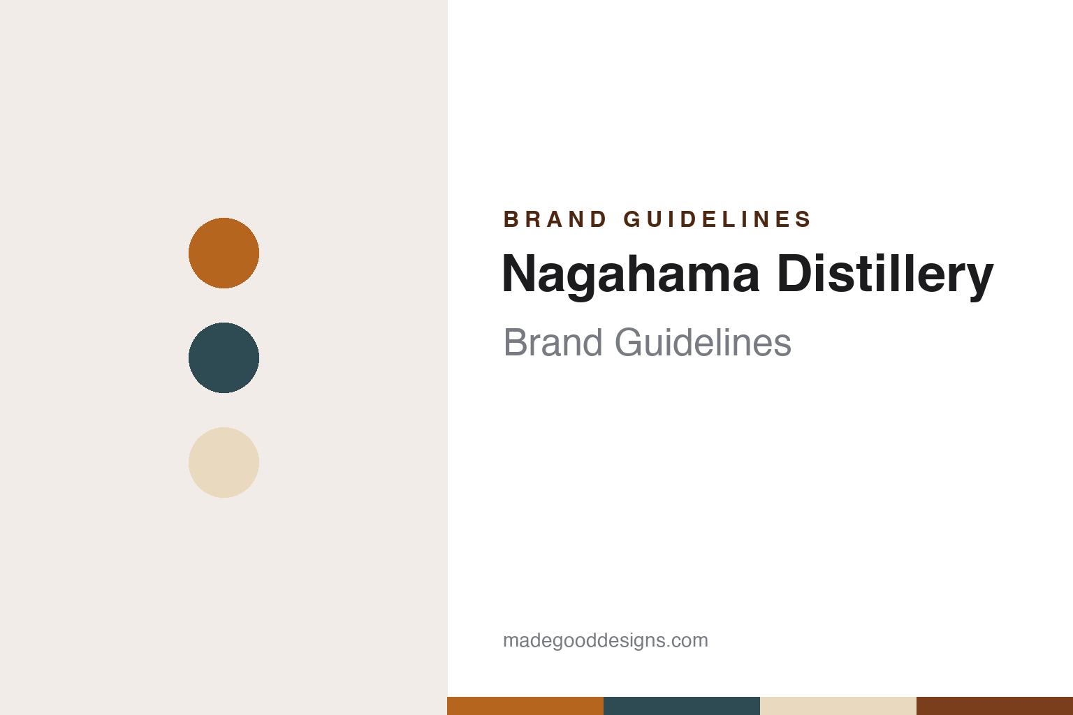 Nagahama Distillery brand guidelines — abstract colour discs and material texture (original homage; not a Nagahama Distillery product or logo)