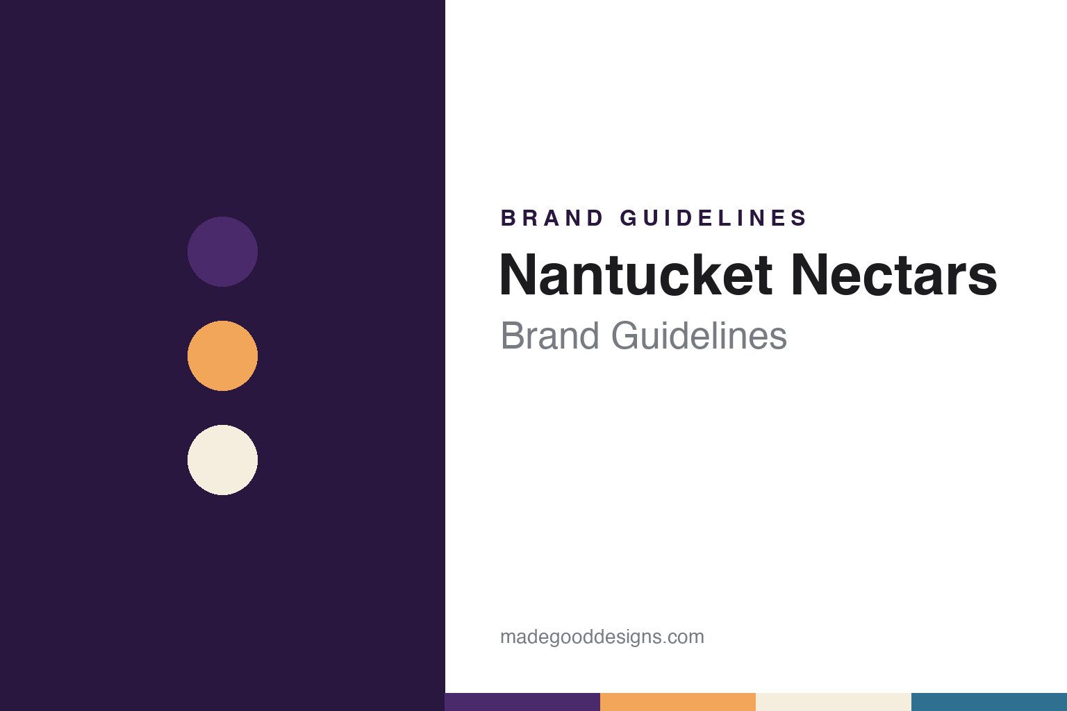 Nantucket Nectars brand guidelines — abstract colour discs and material texture (original homage; not a Nantucket Nectars product or logo)