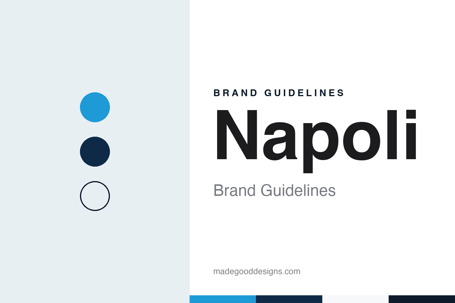 Napoli brand guidelines — abstract colour discs and material texture (original homage; not a Napoli product or logo)
