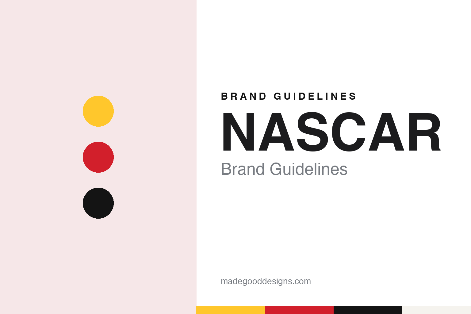 NASCAR brand guidelines — abstract colour discs and material texture (original homage; not a NASCAR product or logo)