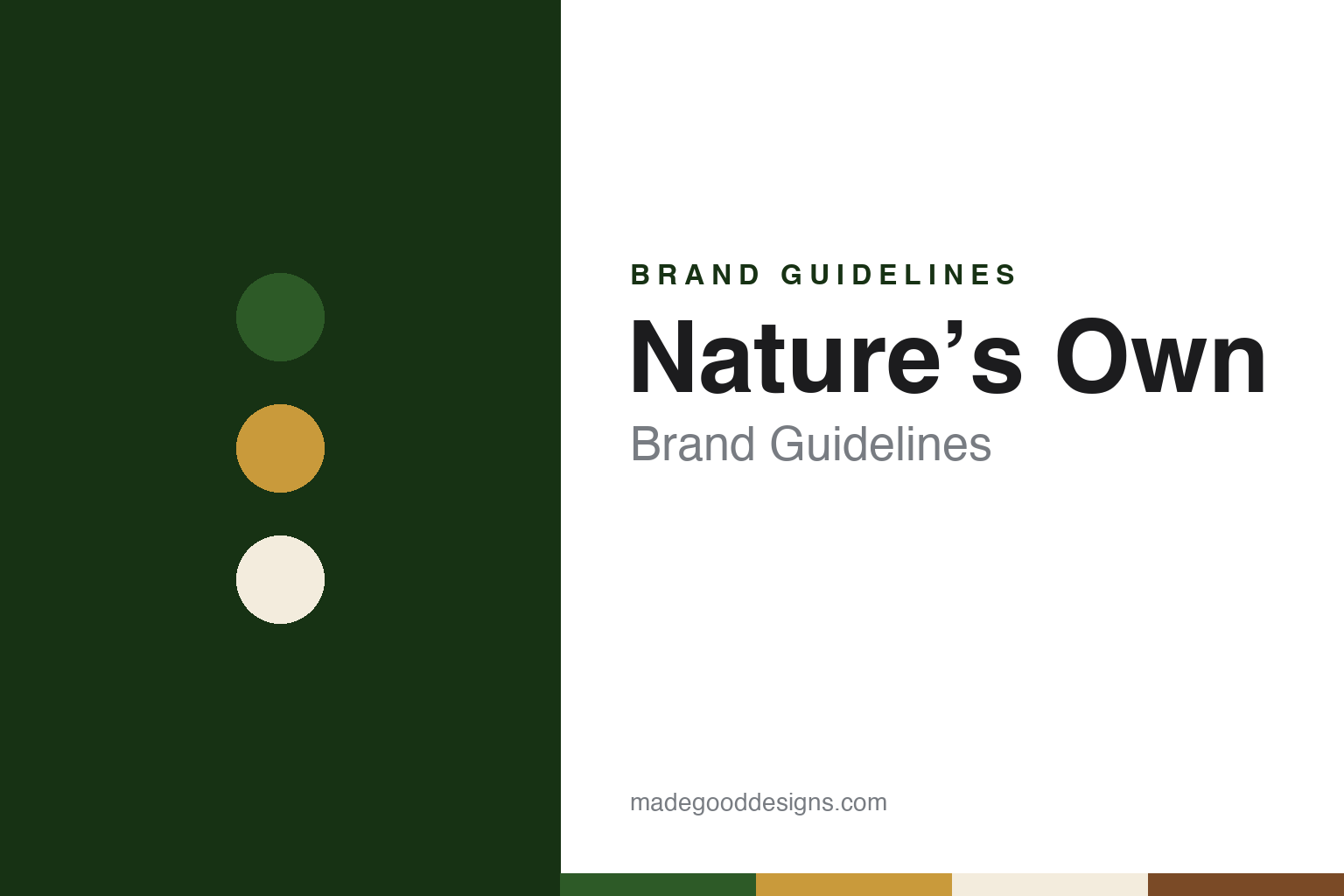 Nature’s Own brand guidelines — abstract colour discs and material texture (original homage; not a Nature’s Own product or logo)