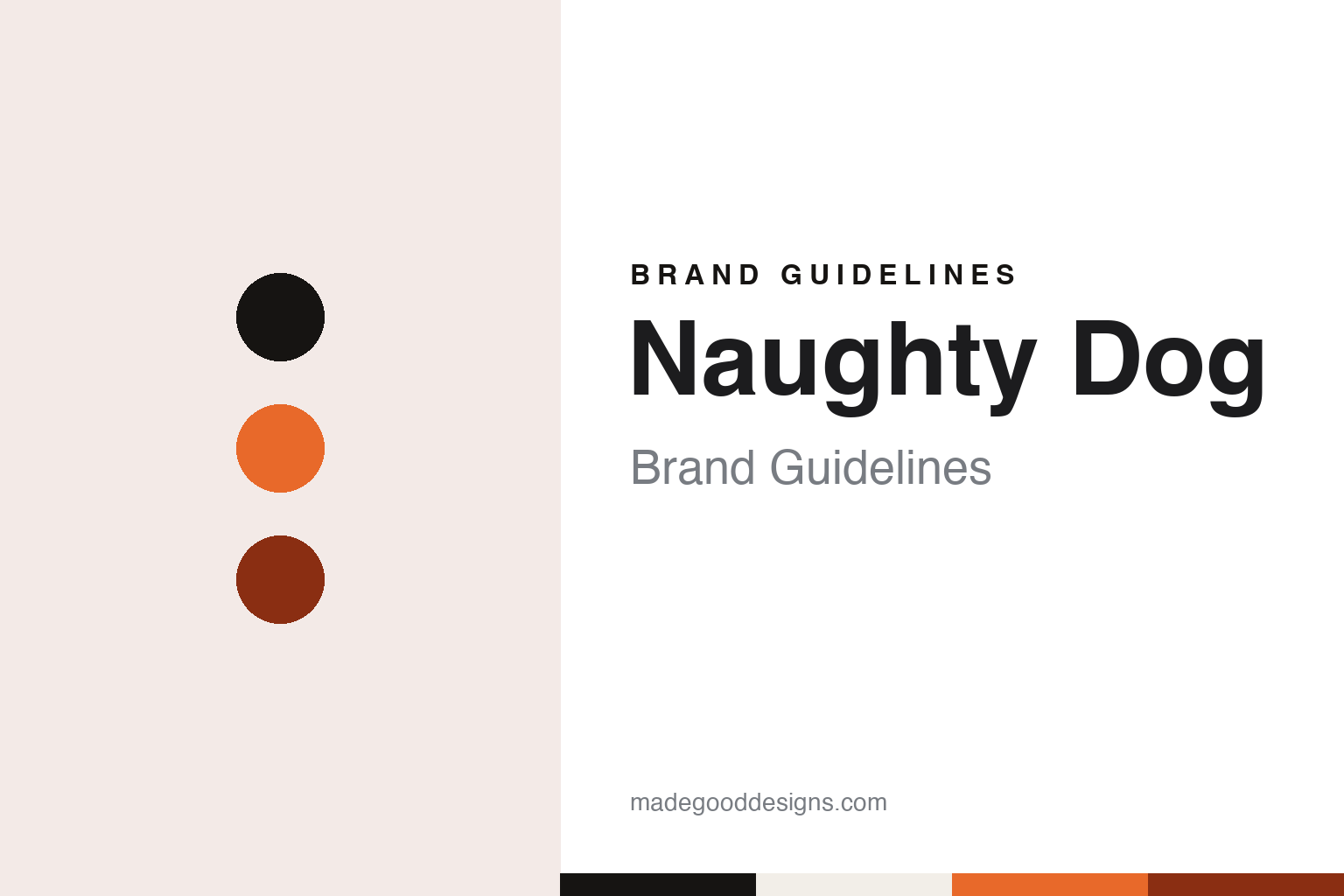 Naughty Dog brand guidelines — abstract colour discs and material texture (original homage; not a Naughty Dog product or logo)