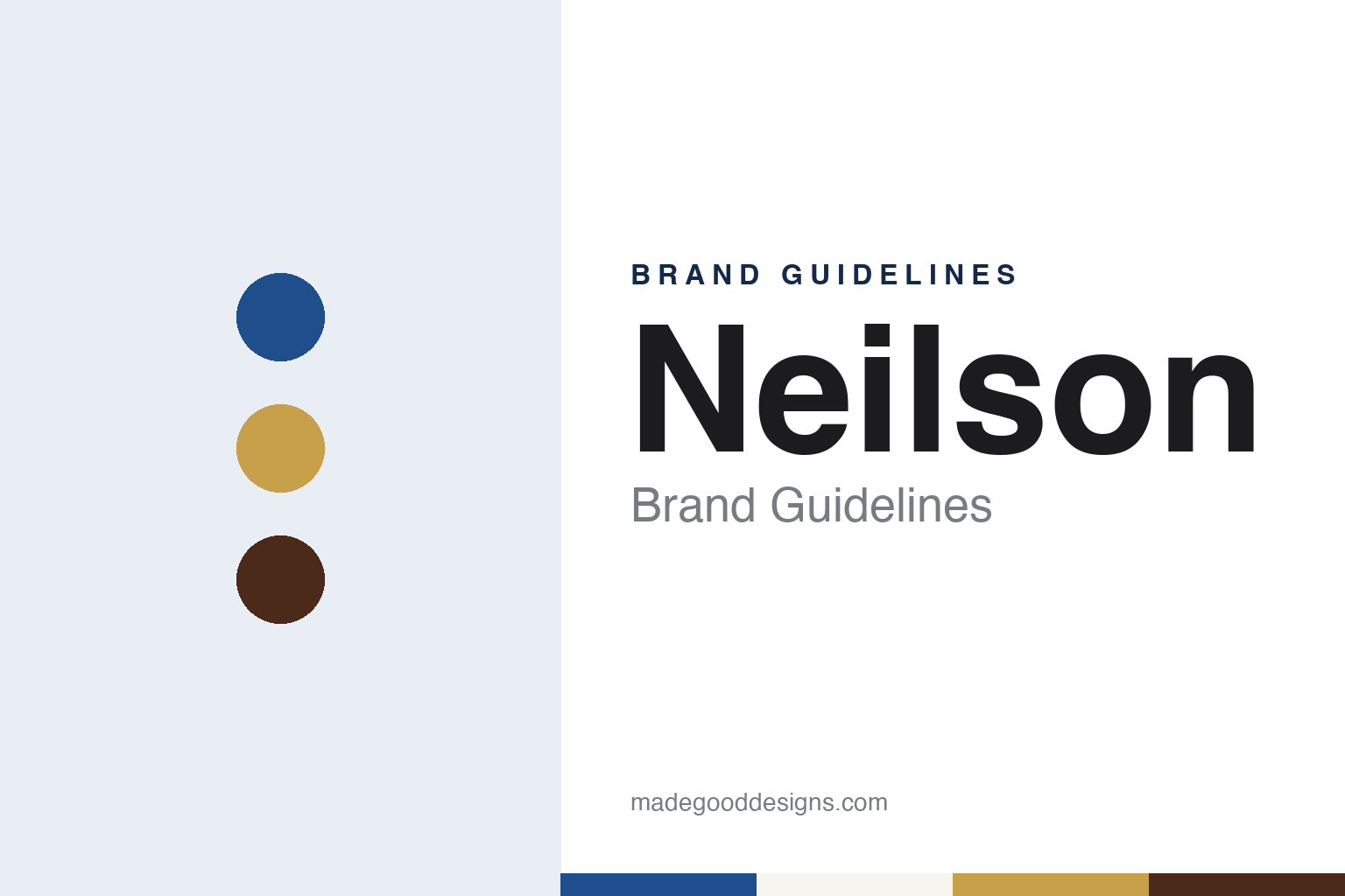 Neilson brand guidelines — abstract colour discs and material texture (original homage; not a Neilson product or logo)