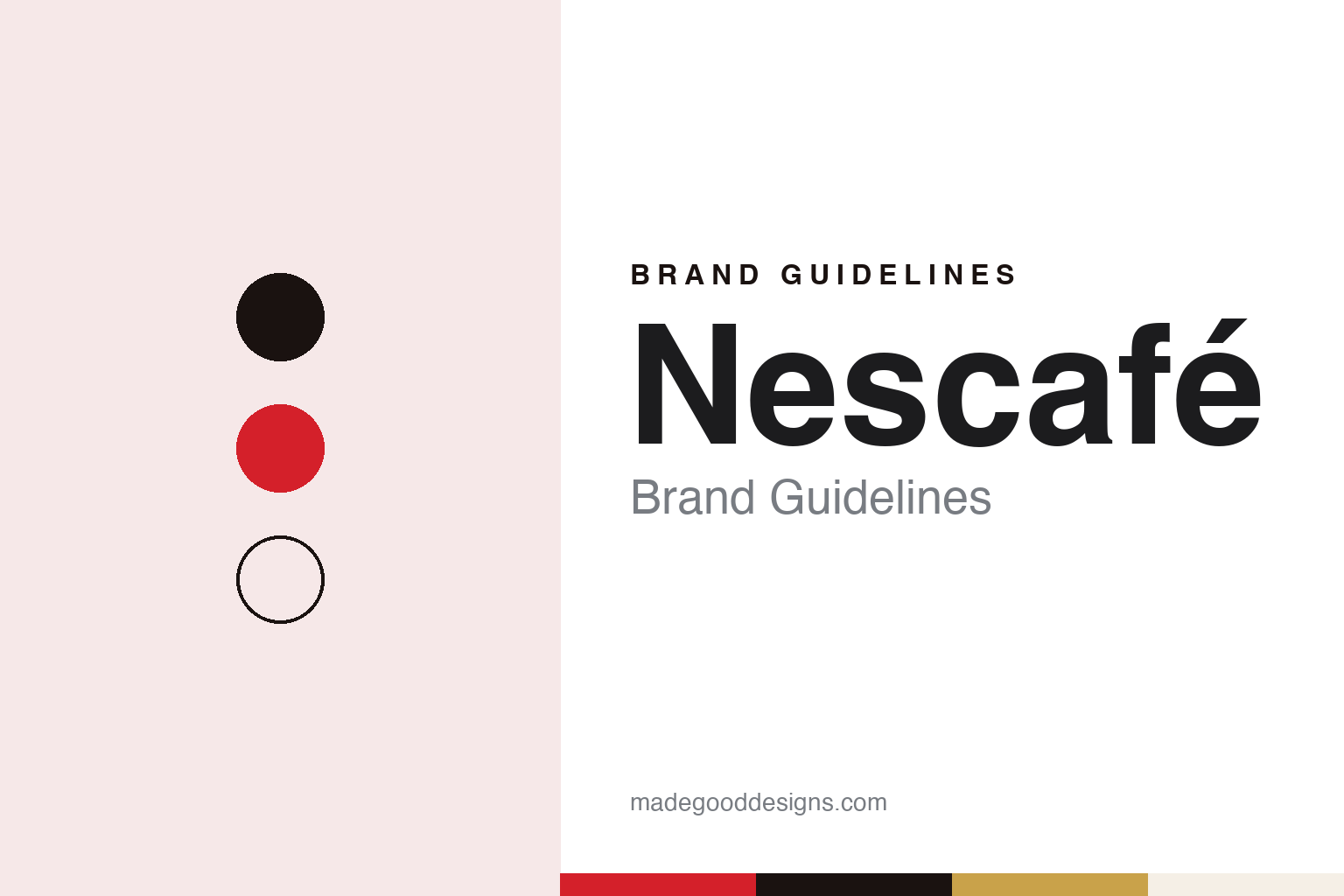 Nescafé brand guidelines — abstract colour discs and material texture (original homage; not a Nescafé product or logo)