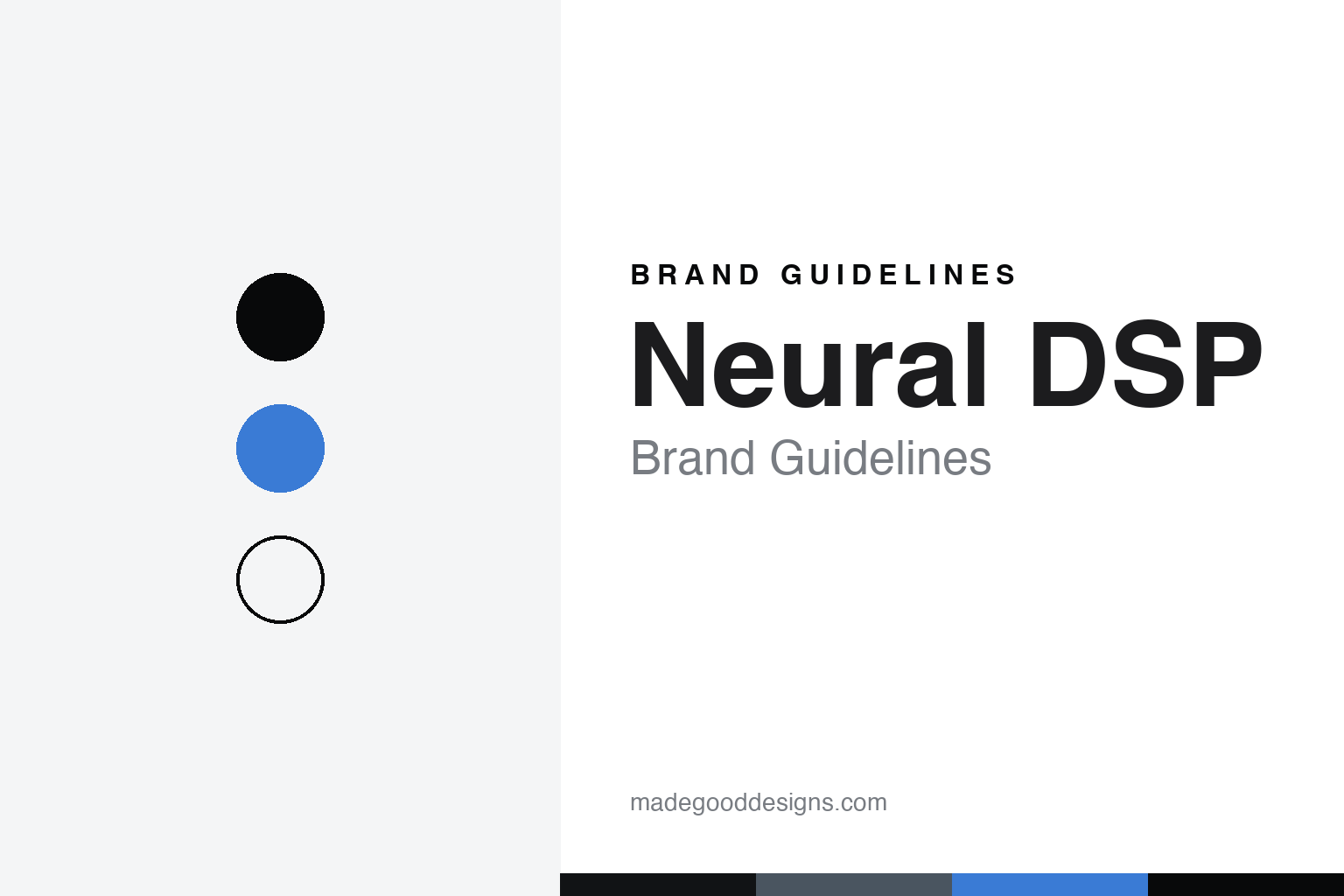 Neural DSP brand guidelines — abstract colour discs and material texture (original homage; not a Neural DSP product or logo)