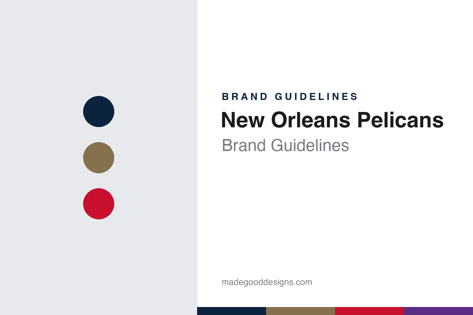 New Orleans Pelicans Brand Guidelines: A State Bird, a Bird-de-Lis and Navy, Gold and Red