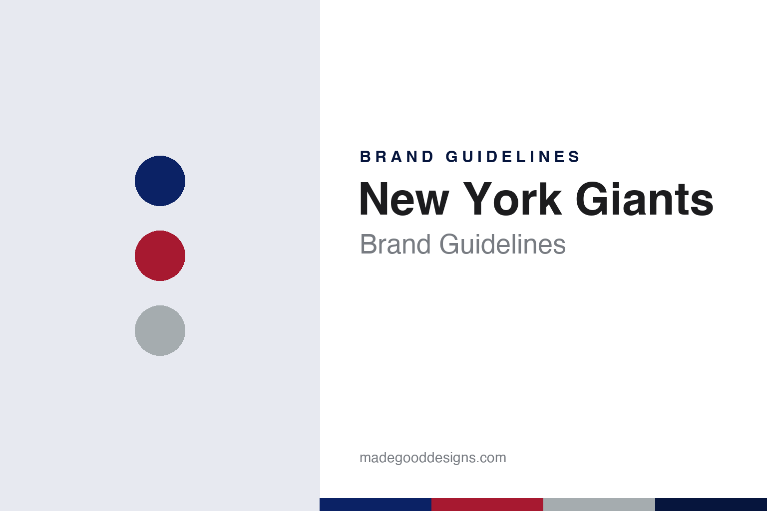 New York Giants Brand Guidelines: Football Giants, Lowercase ny & Big Blue
